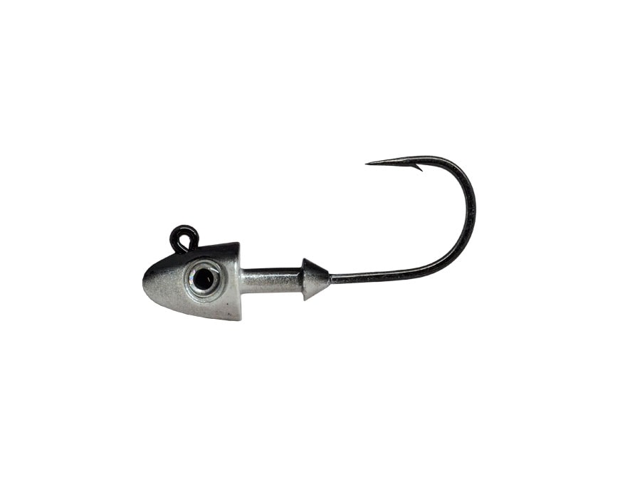 Stellar Silver 1 Ounce Fish Jig Head (6 Pack) with Double Eye Head, Sharp  Fishing Hooks for Freshwater and Saltwater